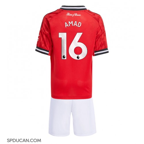 Dječji Nogometni Dres Manchester United Amad Diallo #16 Domaci 2025-26 Kratak Rukav (+ Kratke hlače)